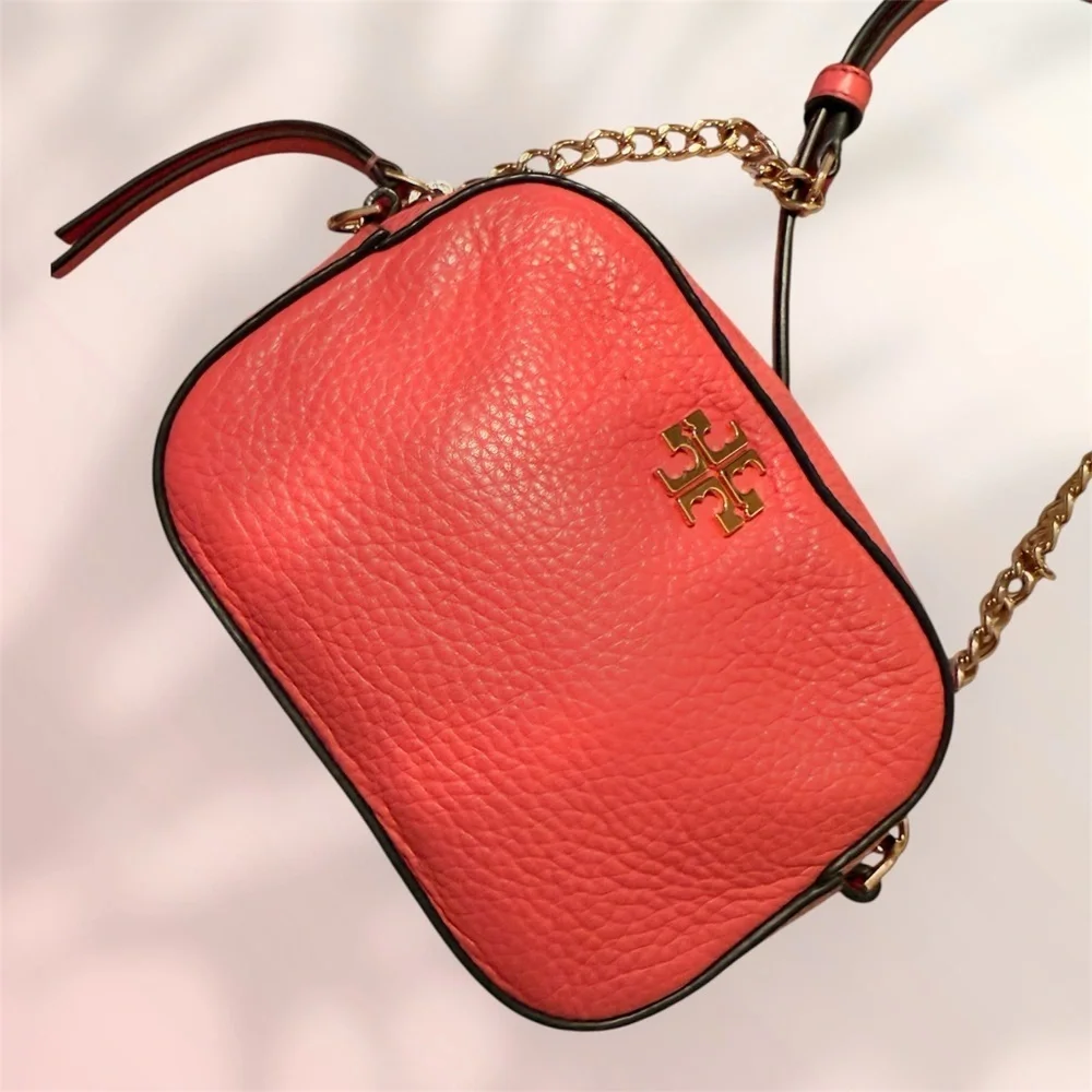 Tory Burch Pink Mini Miller Leather Crossbody Bag